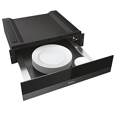 Haier Série 6 HWO15NWD6XB1 - Tiroir chauffant, capacité 20 L, 6 services, 5 fonctions, télécommande, température de 30 ° à 70 °, traitement anti-traces de doigts, électrique, 420 W, noir