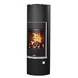 Abgasmassenstrom: 7,2 g/s Justus 5693 30 Faro W+ 2.0 Kaminofen Stahl Schwarz mit Glas-Abdeckplatte/A+