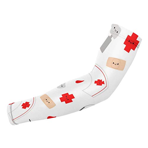 UV Protection Arm Sleeves -Nurse Arm Sleeves For Men/Women Elbow Brace, Baseball, Basketball, Football, Cycling Sports