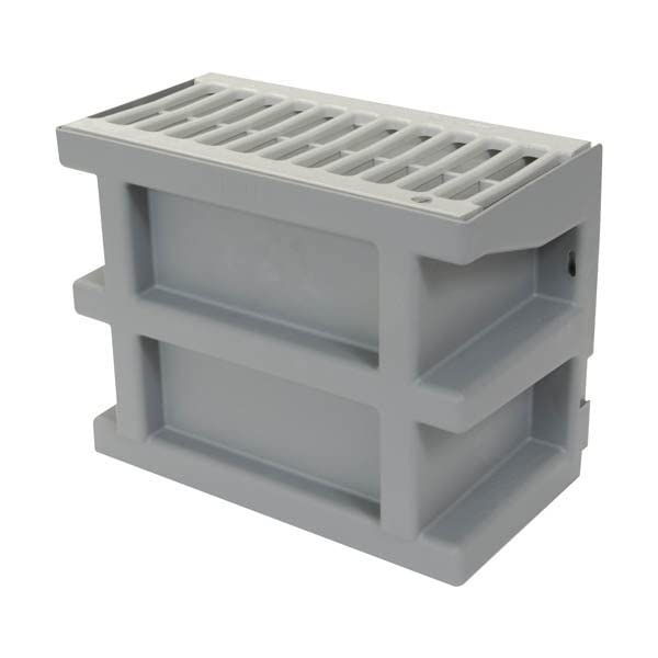 Courette d'aération Nicoll COUR7G couleur gris clair avec grille