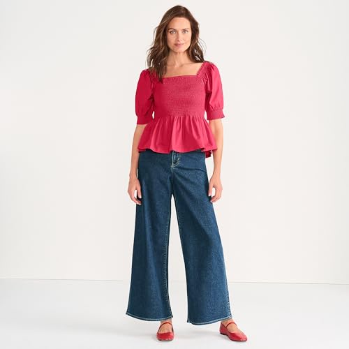 Lands' End Women's Recover Denim High Rise Extra Wide Leg Jeans4