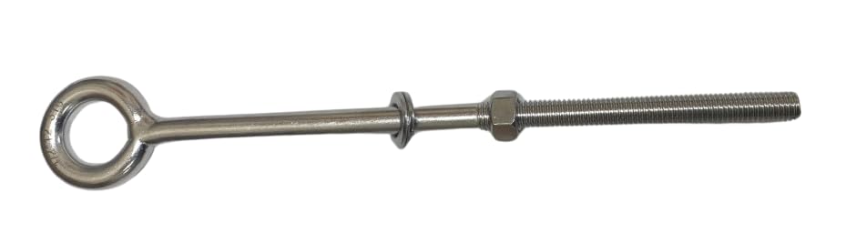 US STAINLESS Stainless Steel 316 Eye Bolt 1/2" x 12" UNC(1/2"-13 Pitch) Short Thread Marine Grade