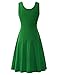 Women Summer Dress Casual Round Neck Beach Midi Sexy Sundresses Green Medium