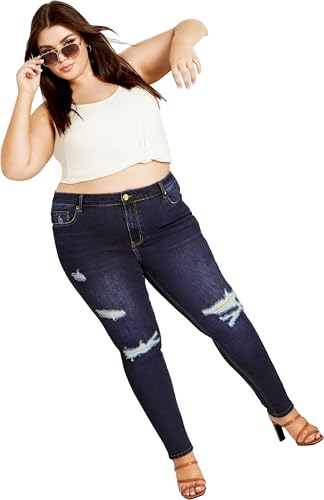 City Chic Women's Apparel Women's Asha JoJo Distressed Detail Crop Jean