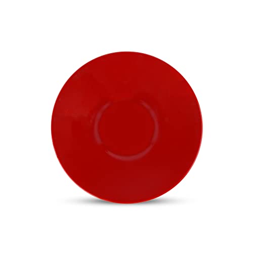 Image of Dandy Lines Royal Red Spades Coffee Mug & Saucer Set, Elegant Tea Cups & Saucers for Coffee /Tea, Ceramic, Pack of 12, Microwave & Dishwasher Safe, Great for Hosting & Gifting