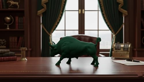 Image of Stock Market Bull Statue Showpiece for Office Desk, Bull Figurine, Share Market Decor, Gift for Traders Investors, Wealth Symbol(Green)