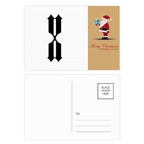 Cartes postales chiffres romains 10 Père Noël pour table de réveillon et invitations - Lot de 20