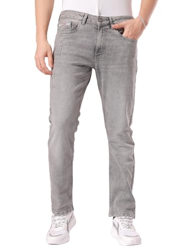 Image of The Indian Garage Co Men Slim Fit Solid Mid-Rise Stretchable Jeans