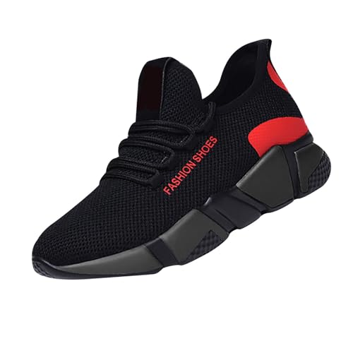 Generisch Zapatillas deportivas para mujer, transpirables, para aumentar la altura, suela gruesa, para caminar, ligeras, cómodas, para correr por carretera, rojo, 37 EU