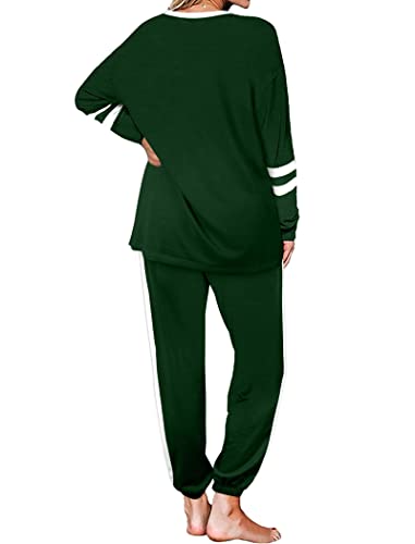 Image of Aloodor Sweatsuit for Women 2 Piece Outfits for Womens Crewneck Sweatshirts Pullover