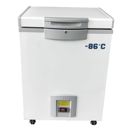 Image of Lab Deep Freezer, 28L, -86℃(-122.8℉) Ultra Low Temperature Freezer, Medical Freezer with Rollers, Laboratory Refrigerator for Storage, Research