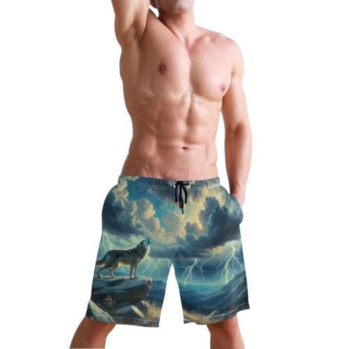 Poppy Field Red Swim Suit for Men Quick Dry Men's Board Shorts with Mesh Liner 6