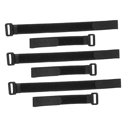 Angoily 6 Piezas Correa De Bicicleta Correas De Trinquete De Servicio Pesado Correas con Hebilla De Leva Cinturón Portabicicletas Gancho De Bicicleta Correas De Rueda Nailon Completo Black