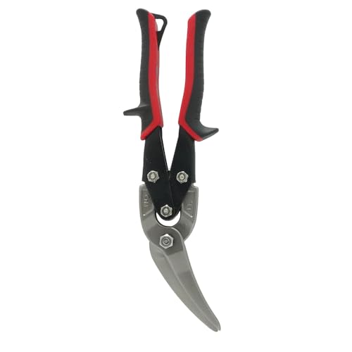 Image of Malco AV63 Long-Cut Offset Aviation Snips | Left & Straight Cutting | 2-1 /4 inch Extra-Long Blade | POWER-FIT Performance Grips | Forged Steel Jaws