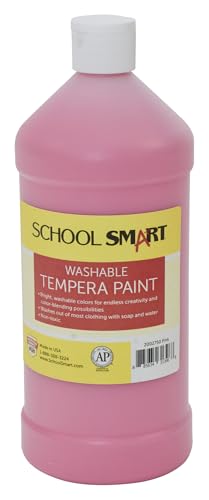 School Smart Pintura témpera lavable, cuarto de galón, rosa