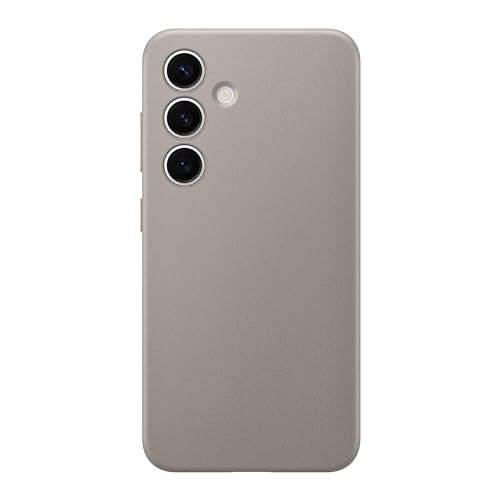 Image of SAMSUNG Galaxy S24 Vegan Leather Phone Case, Protective Cover with Soft Touch, Elegant Design, Scratch Protection, US Version, GP-FPS921HCAAW, Taupe