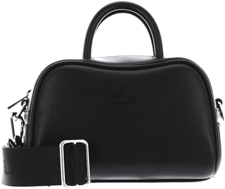 Lacoste Mini Lora Leather Crossover Bag for Women, Noir : Buy