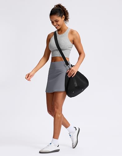 Image of SANTINY Skorts for Women with Pockets High Waisted Golf Skirts with Shorts A Line Athletic Tennis Skirt for Casual Pickleball