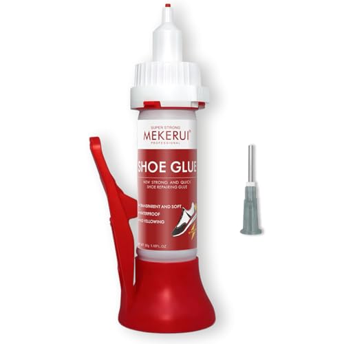Super Strong Universal Shoe Glue – 30-Second Quick Repair Waterproof Clear Adhesive – Heavy Duty Shoes Glue for Sneakers, Soles, Heels & All Footwear with Precision Nozzle & Needle Tip