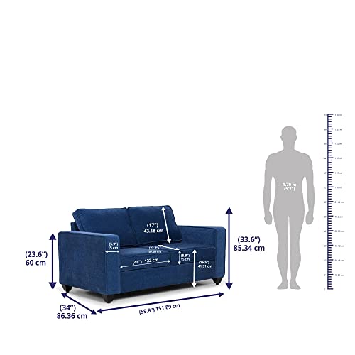 Image of Wakefit Sofa Set | 3 Year Warranty | Sofa 4 Seater, 4 Seater Sofa for Living Room, Wooden Sofa Set, Sofa Set 2+1+1 Seater - Napper(Malphino : Cobalt Blue)
