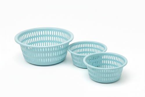 Image of All Time Easy Round Basket Set of 3 For Kitchen, Multipurpose Vegetables, Toys, Office, Stationery