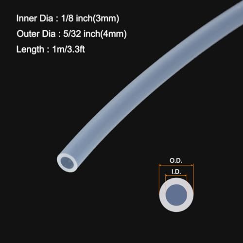Image of 3.3ft 1 /8 inch ID x 5 /32 inch OD Silicone Tubing Clear 3mm x 4mm Industrial Plastic Tubing Pure Silicone Hoses for Pump Siphoning Draining Irrigation Brewing