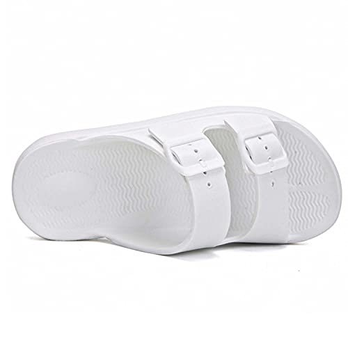 Unisex Flat Slide Sandals Platform Slippers Comfort Footbed Adjustable Slides Double Buckle Slip On EVA Summer Shoes3