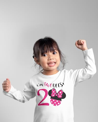 Image of Luke and Lulu Birthday Girl Shirt - 2nd Birthday Outfit Girl - Toddler & Kids 2 Year Old Outfit - Cute Ears & Bow Design