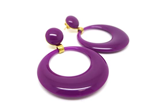 Boucles d'oreilles Palette Ultra Violet : bijou d'oreilles pendant vintage 70's