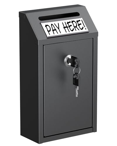 Uniclife Boîte à Argent pour Espèces, Boîtes aux Lettres Murale pour Extérieur, Boîte aux Lettres avec Serrure, Boîte de Dépôt de Clés, Caisse avec Serrure,...