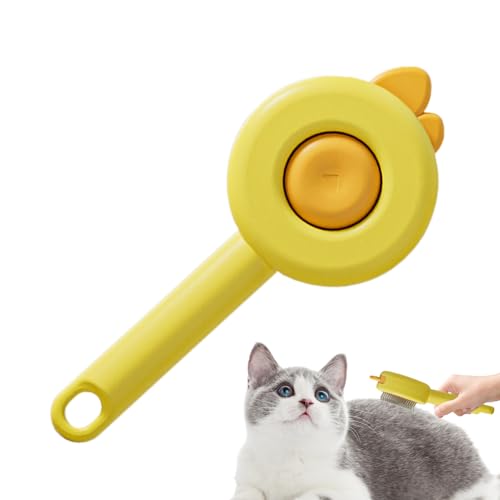 Cepillo para perros | Cepillo de botón de liberación | Peine de masaje portátil para cachorros - para desprendimiento de pelo, masajes de pelo largo y corto, gatos y perros al aire libre e interior