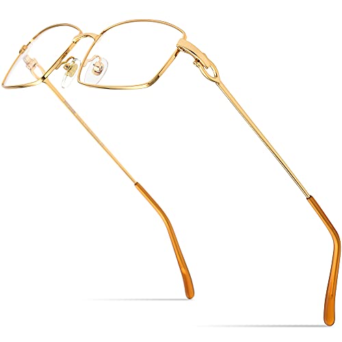Image of HEPIDEM Vintage Style Rectangular Metal Eyeglasses for Men,New Retro Square Optical Glasses Frame
