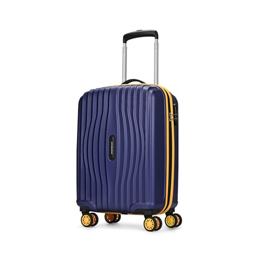 Image of Aristocrat Vortex Plus | Cabin Trolley Bag, 55 Cm, Small Hardside Luggage | 8 Wheels, Combination Lock | Polycarbonate | 3 Year International Warranty | Midnight Blue