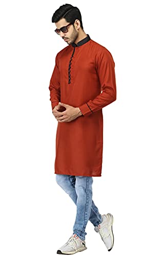 Image of Leriya Fashion Men's Slub Cotton pathan Suit Kurta