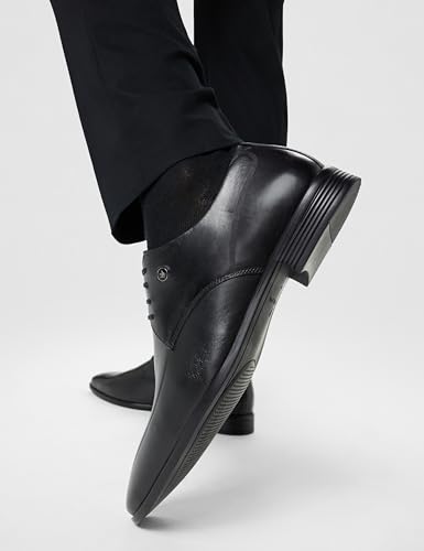 Image of Louis Philippe Men Premium Leather Breathable Lining Material Anti Slip with Heel TPR Sole Formal Derby Shoes