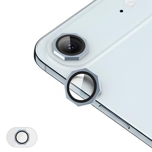 Image of GadgetBite Snaptra Octagon Camera Lens Protector Compatible with iPhone 17 Air - 9H Tempered Glass with Metal Ring, Scratch-Resistant Camera Cover - Light Blue