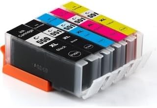 Canon Pixma  X6850 ile uyumlu 550XL-551XL Kartu  Set 5 Renk Tak m Muadil Y ksek Kapasite