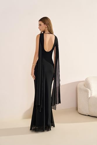 Parthea Women's Summer Formal Wedding Guest Dresses Sleeveless Backless Long Elegant Evening Party Maxi Bodycon Dress2