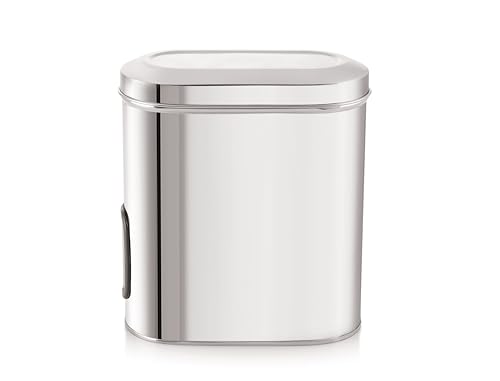 Image of Tosaa Stainless Steel Cover Window Clear Jars for Kitchen Storage Food Spices Canister with Airtight Lid Container Organizer, Tea Coffee & Sugar (2750 Ml)