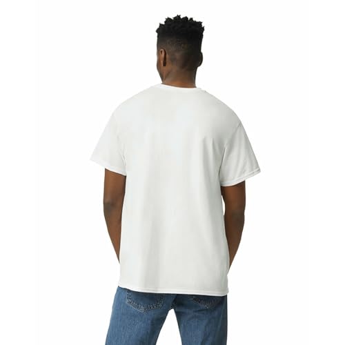 Gildan Camiseta de Ultra Cotton, Estilo G2000, T-shirt para Hombre, Blanco (White), M (Paquete de 3)
