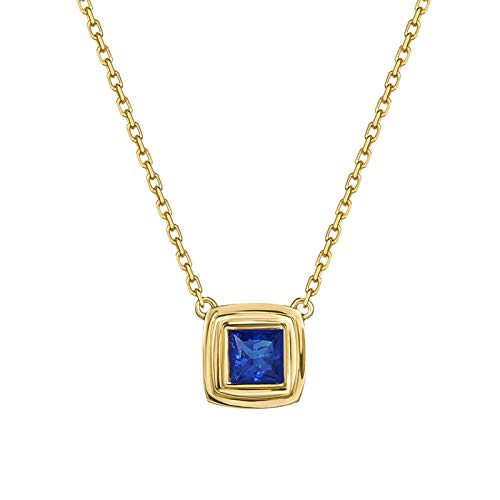 Collier or jaune 18 carats femme pendentif carré rubis 45.7 cm