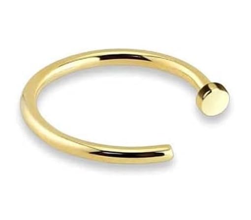 Piercing Nasenring Echt 750 Gold Durchmesser 10 mm Gelbgold Tragus Helix Septum modisch extravagant Stärke 0,8mm 45068-10