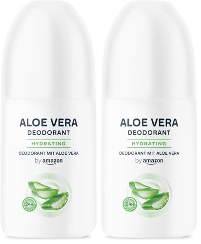 by Amazon - Desodorante de bola de Aloe Vera, 1 x 75 ml (Paquete de 2)