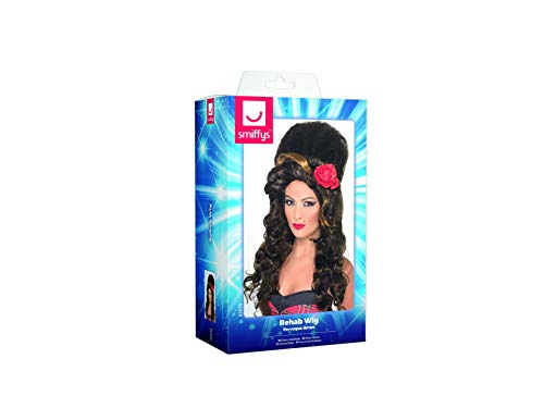 Smiffys Rehab Wig, Brown Large Beehive, Icons & Idols Fancy Dress, Adult Dress Up Wigs, Black - Image 4
