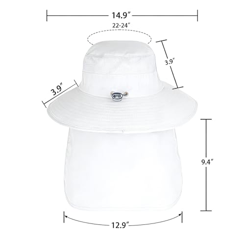 Image of Sun Hats for Men Women Fishing Hat UPF 50+ Breathable Wide Brim Bucket Hats Summer UV Protection Safari Hat with Neck Flap