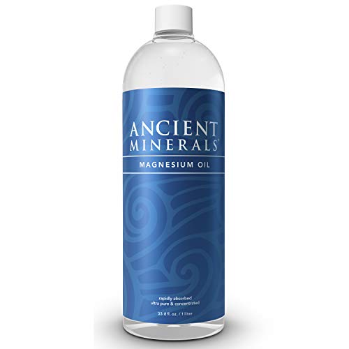 Ancient Minerals Magnesium Oil Spray Bottle, high Concentration Topical Genuine Zechstein Magnesium Chloride Topical Magnesium (33oz)