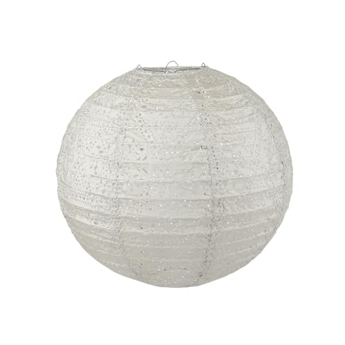 LIHAO 12 Inch Chinese Paper Lantern, Hollow Out Hanging Lantern for Home Garden Indoor Outdoor Decorations, Handmade with Waterproof Tyvek Fabric (Without Light)