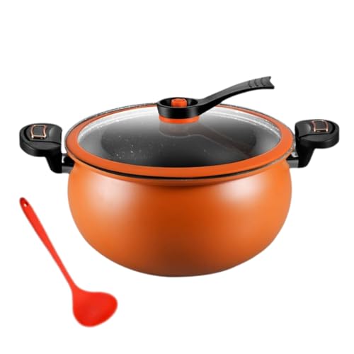 Peakjune Olla a presión esmaltada pequeña,Micros Olla a presión,Olla a presión esmaltada de Doble Mango,Micros Olla a presión de Gran Capacidad,Válvula de Seguridad,para Todos Tipo de Estufas.