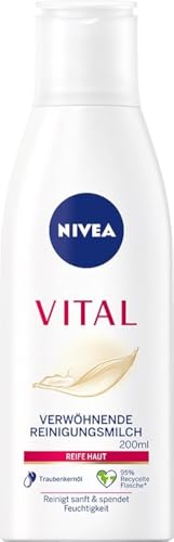 NIVEA VITAL Leche limpiadora mimadora, leche de limpieza facial...