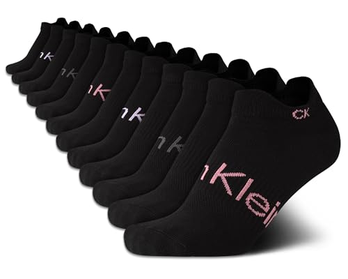 Calvin Klein Womens No Show Socks - 12 Pack Soft Cushioned Athletic Low Cut Socks for Sneakers Loafers Boat Shoes (4-10)